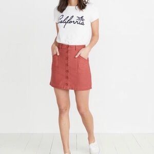 Marine Layer EUC Avery Mini Skirt Brick Red Sz 4